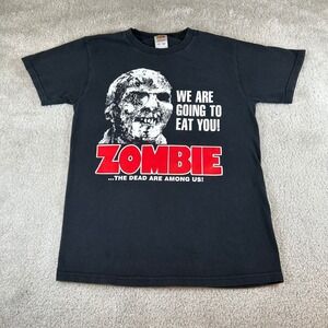 Vintage Lucio Fulci Zombie 1979 Movie Promo Graphic T-Shirt Cult Mens Small Rare
